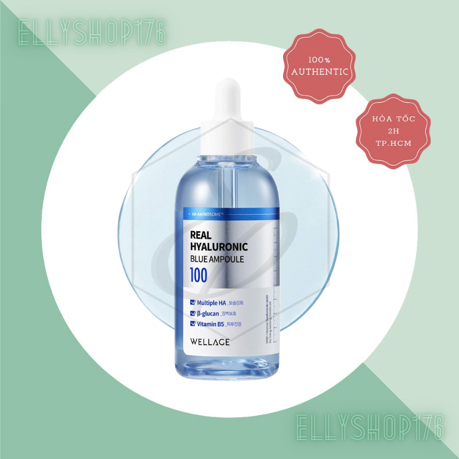 Tinh Chất Siêu Cấp Nước, Phục Hồi Da Căng Bóng Wellage Real Hyaluronic Blue Ampoule 75ml